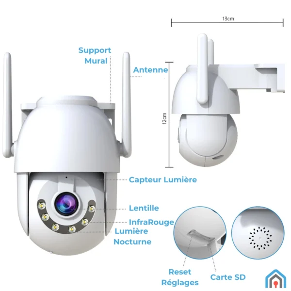 VeriFirst Camera de surveillance Full HD WIFI Etanche IP68 – Image 4